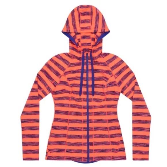 Lukka Full Zip Striped Active Hoodie in Coral Blaze! NWT Size XL! - Picture 2 of 6